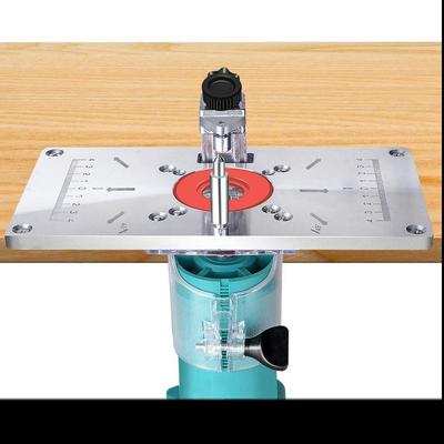 New Aluminium Router Table Insert Plate Table for Woodworking Benches Router Plate Wood Tools Milling Trimming Machine with Rings