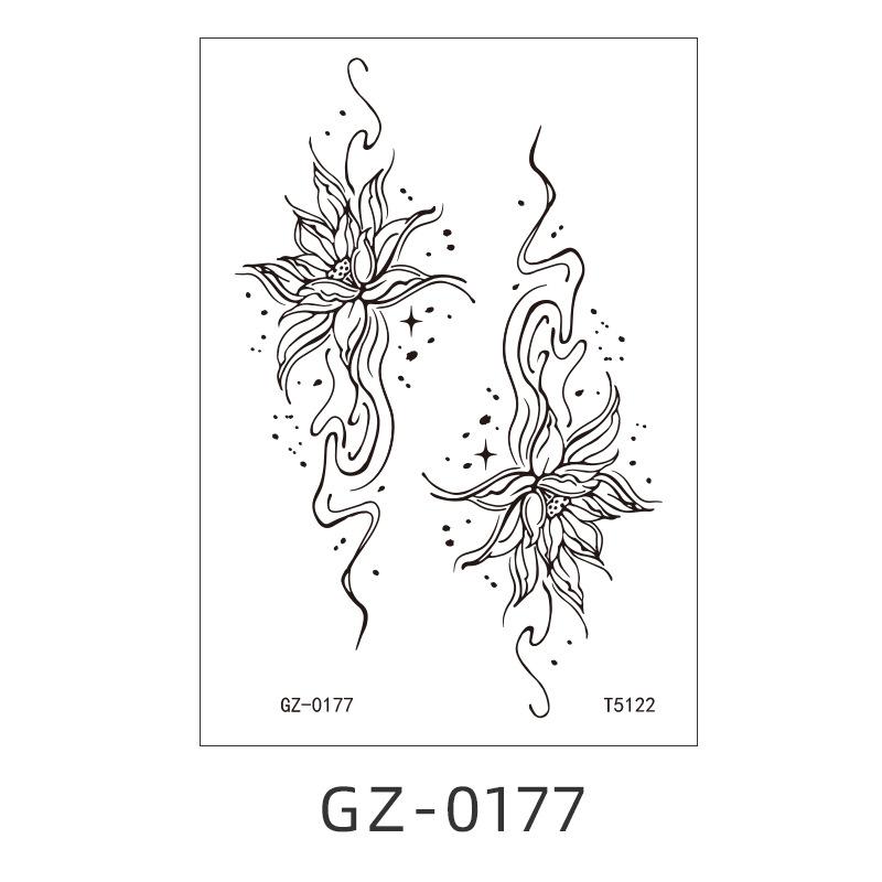 Herbal Juice Tattoo Sticker Waterproof Temporary Simulation Tattoo Flower Arm Tattoo Sticker