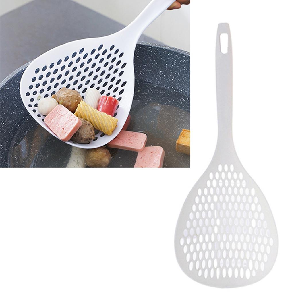 Écumoire à fentes en PP durable, résistante à la chaleur, à long manche, ergonomique, multifonction