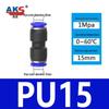Pneumatic Nylon Air Hose Quick Connect Fittings: PU Straight, PY 5-Way, Cross 4-Way, PZA 3-Way, PE Connector with White/Blue Cap