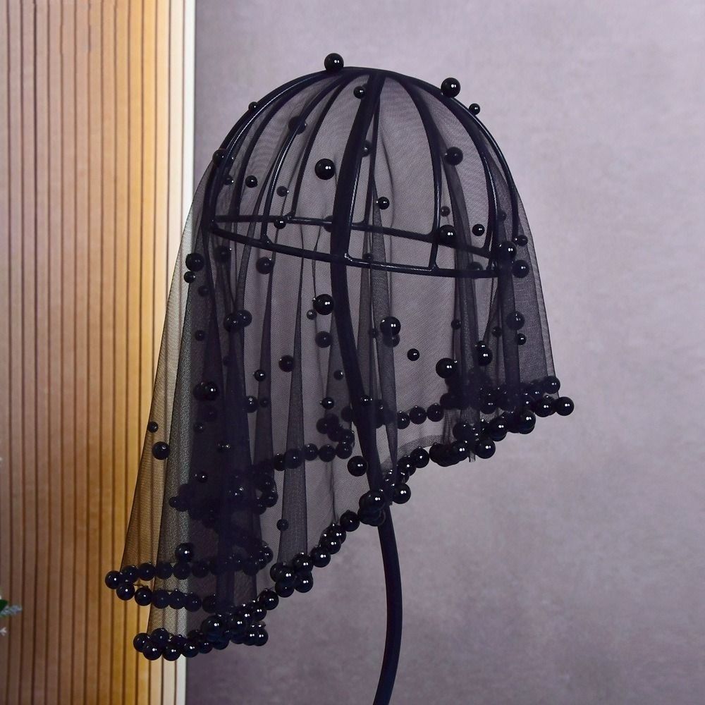 French Wedding Veils Pearls Beads Bride Head Gauze Fashion Brides Veil  Headdress