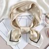 Luxury Apricot Print 70*70cm Silk Square Scarf Women Soft Satin Hairband Neckerchief Tie Female Headband Foulard Bag Ribbon Gift