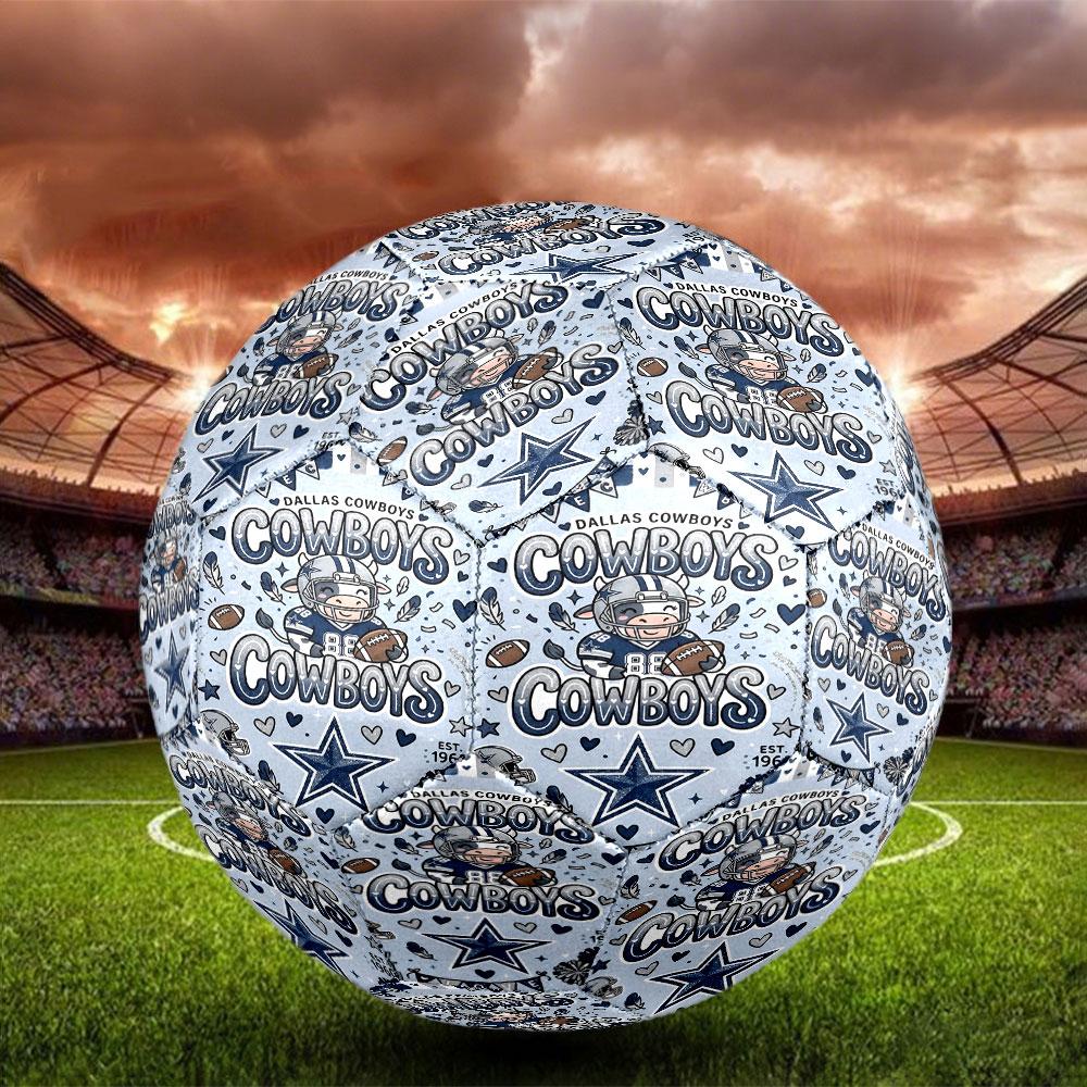 Dallas Cowboys Print Size 5 Soccer Ball, Standard Match Football for Sports Game and Team Practice, Ideal Gift for Soccer Fans