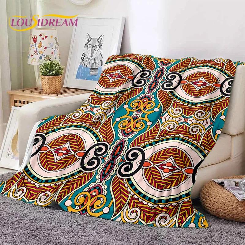 Turkey Persian Bohemian Mandala Flower Soft Flannel Blanket for Bed Bedroom Sofa Picnic,Throw Blanket for Outdoors Leisure Gift