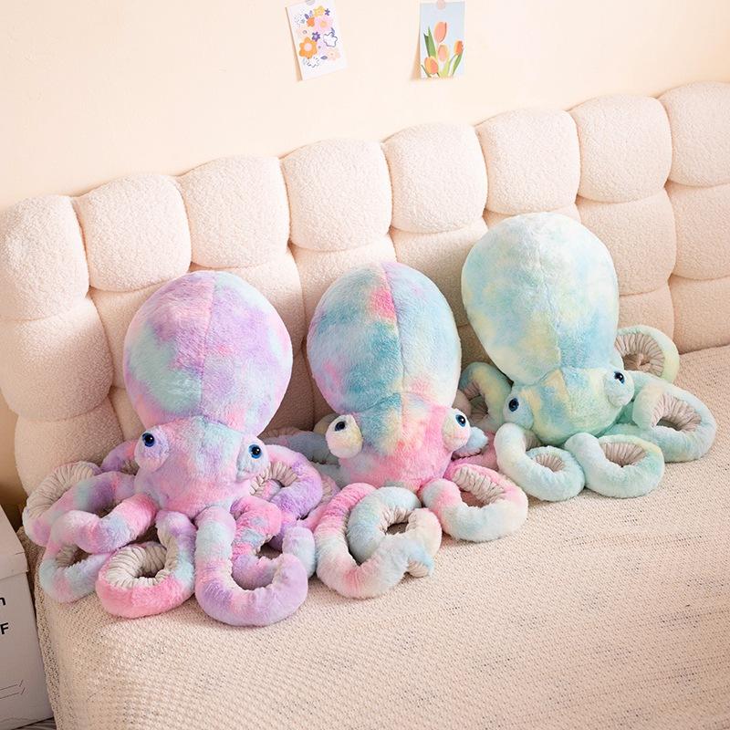 Cute Colorful Octopus Doll Plush Toy Octopus Doll Pillow Children Comforting Doll Girl Birthday Gift