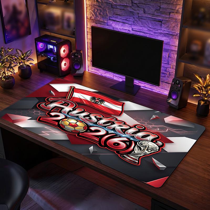 Austria Football Crest Mouse Pad, Extended Non Slip Rubber Desk Mat for Gaming Office Laptop Fan Gift