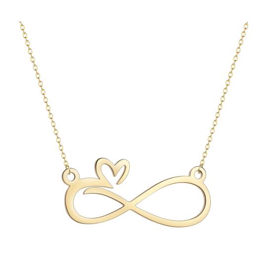 Women Necklace Number Eight Heart Pendant Adjustable Length Choker Necklace Hollow Non-fade Necklace Jewelry Accessory