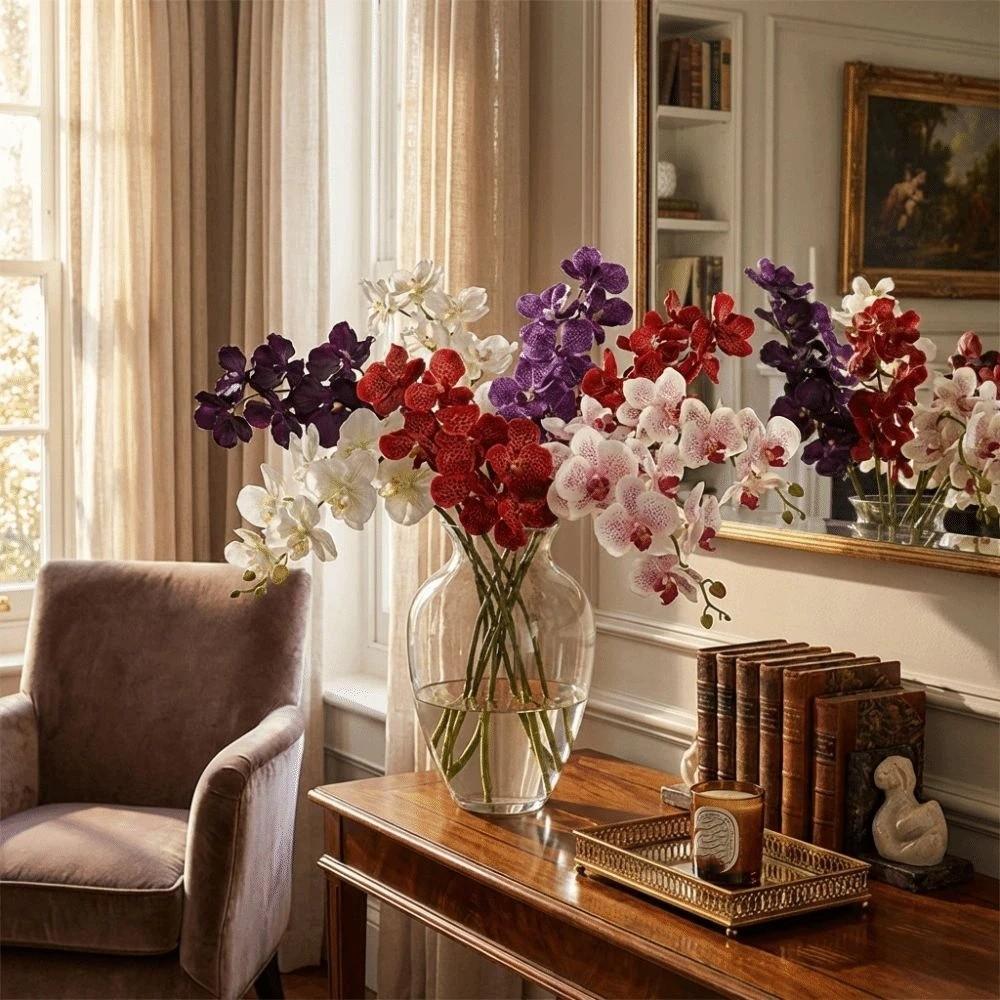 80 CM Artificial Vanda Orchid Plastic Large Flower Real Touch Orchids Floral Arrangements Realistic Phalaenopsis Branch
