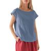 Women Tops Draped Short Sleeve Round Neck Loose Fit Casual Tops Summer Spring Blouse Versatile Style Daily Wear