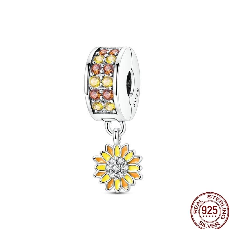 Original Copper Gold Series Charms Bead Sunflower Dogs Leopard Firefly Pendants Fit Bracelet Jewelry Gift Marking