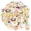 35pcs Cartoon Cute Characters Stickers Whimsical Food Stickers Funny Stickers For Laptop Luggage Scrapbook Diary