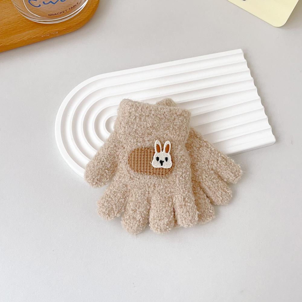 

Cute Cartoon Warm Gloves Thicken Riding Gloves New Five Fingers Mitten for Children