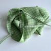 Light green check linen mini bag