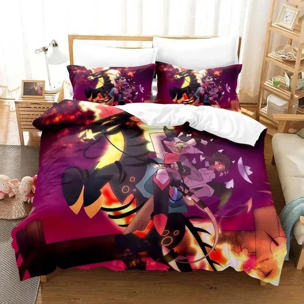 Luxuriöses Loona Boss Bettwäsche-Set für Zuhause, Gaming und Erwachsene – Cartoon-Dreiteiler mit Bettbezug und 3D-Druck