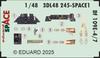Eduard 1/48 Space Bf109E-4/7 Interior 3D Decal with Etching Parts Set (for Tamiya) Plastic Model Decal EDU3DL48245 (Airplane)