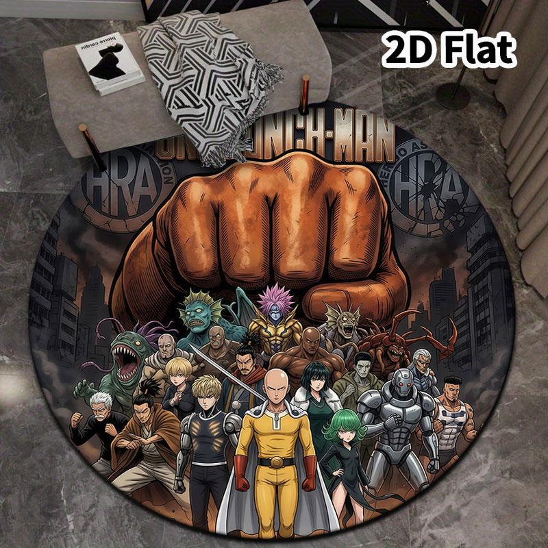 Onepunch Man Round Area Rug Carpet Rug For Living Room Bedroom Sofa Playroom Decor Nonslip Floor Mat