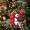 Holiday Party Scene Hanging Supplies 26Pcs Christmas Alphabet Ornament Set, 2D Acrylic A-Z Letters with Custom Xmas Tree Decor Santa Hat Snowman