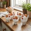 Chicken Shape Ceramic Egg Cup Cartoon 3D Chick Egg Cup Cute Boiled Egg Stand  Tabletop Display