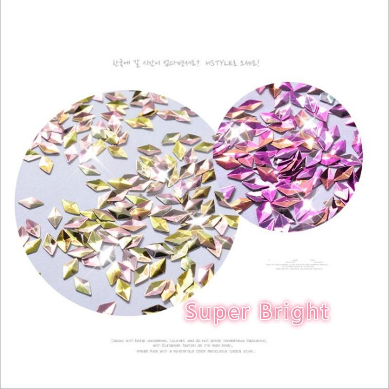 6 Boxes/set Laser Mixed Diamond Nail Glitter Powder Sequins Shinning Colorful 3d DIY