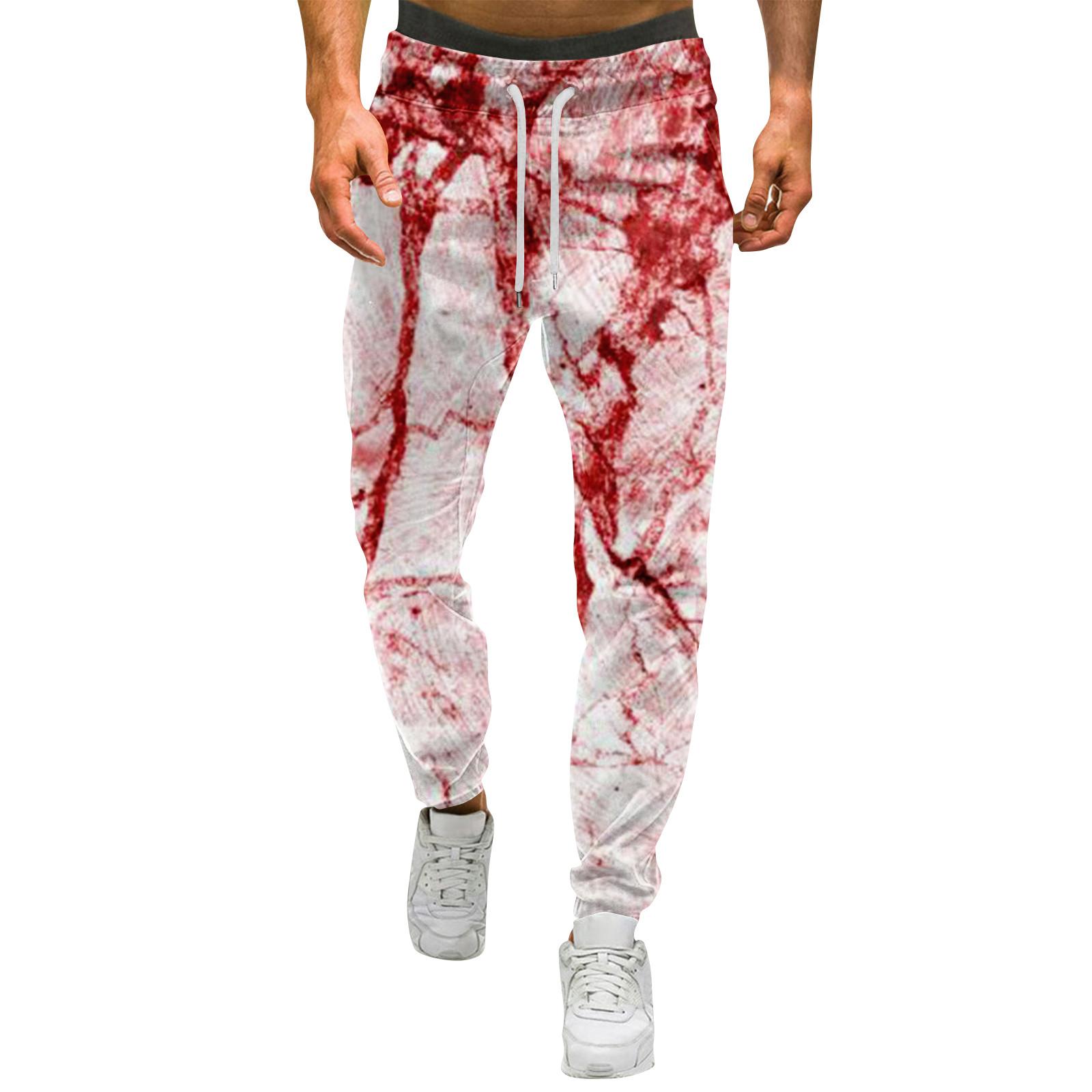 

Мужские брюки с принтом на Хэллоуин Мужские повседневные спортивные брюки на кулиске XXL розовый