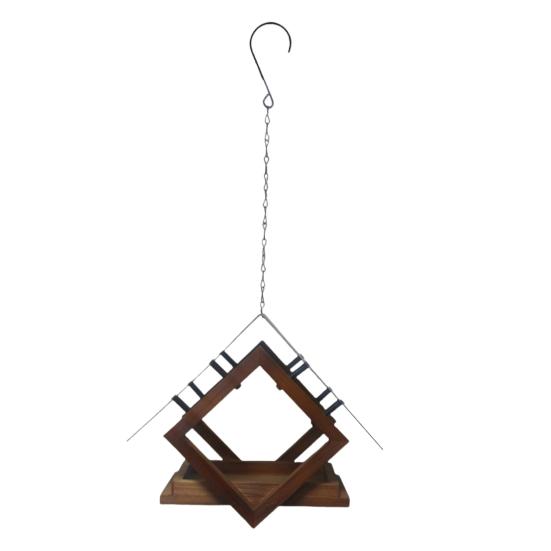 

Подвесная кормушка для птиц Геометрическая платформа-кормушка с крышей Уличный дождестойкий домик-кормушка Привлекает кардиналов, щеглов, синиц для балкона, двора 1pc