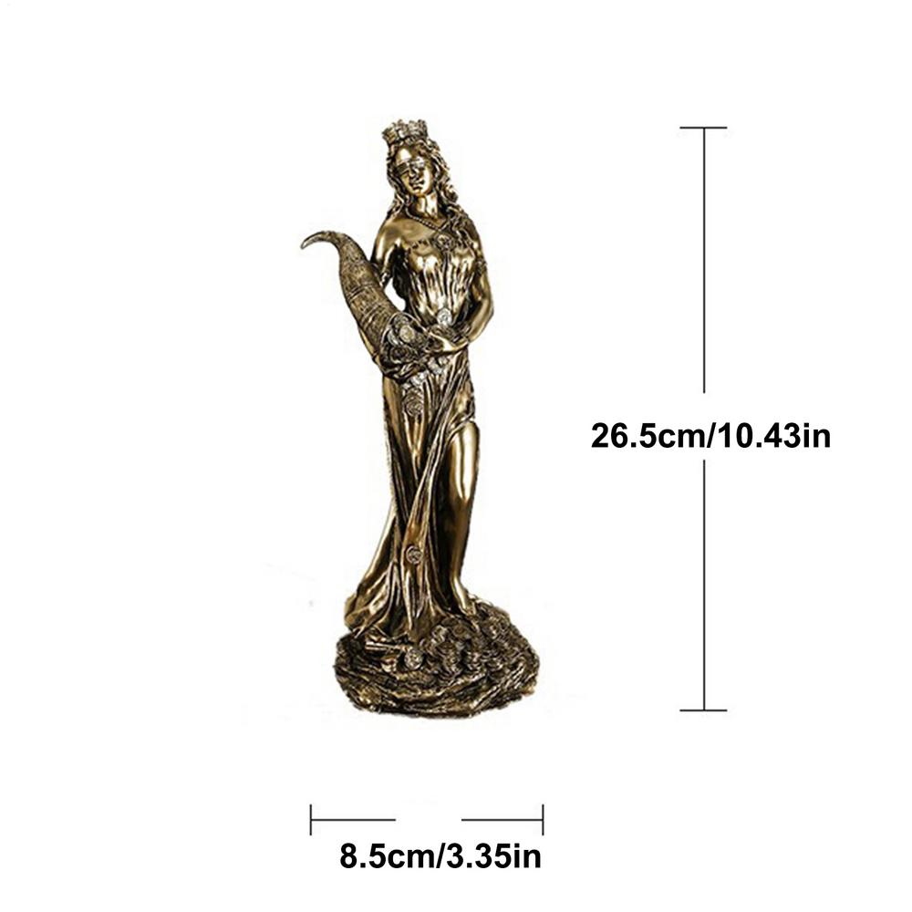 Goddess Fortune Statue Resin Miniature Greek Luck Lady Statue Good Fortune Sculpture Exquisite Home Interior Ornament for