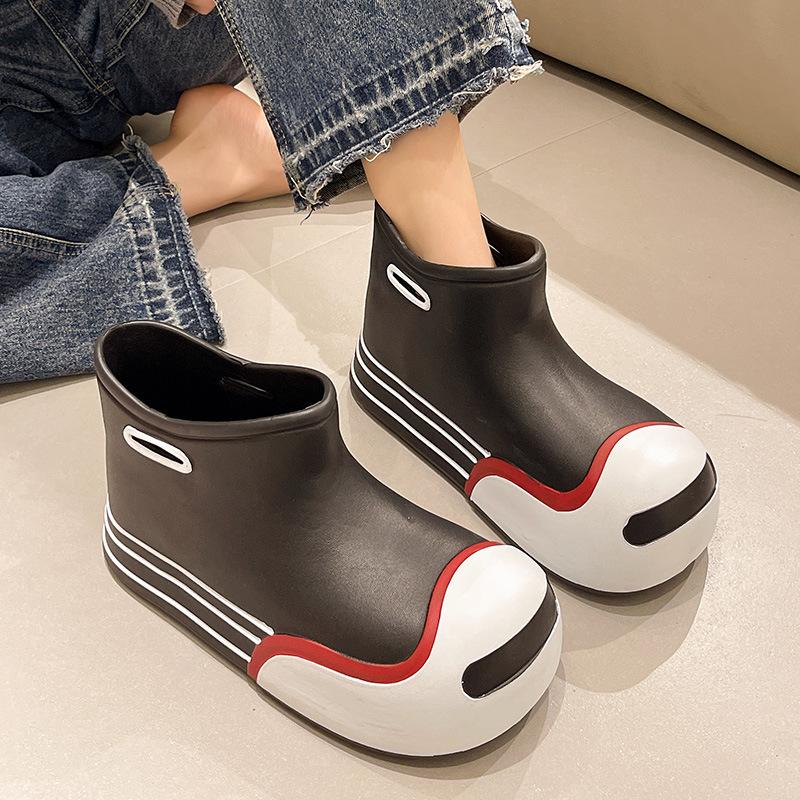 Fashion Cute Rain Boots for Women Fashion Mid-tube Rain Boots Outdoor Waterproof Garden Work Shoes for Women Lightweight EVA Rain Shoes