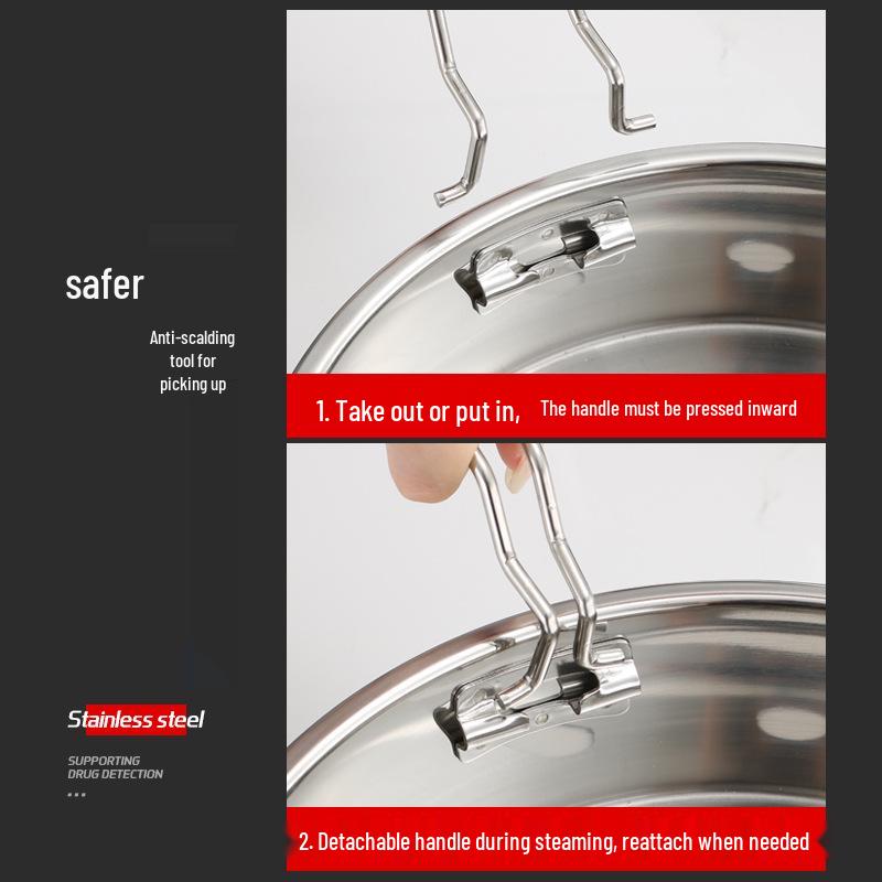304 Stainless Steel Steamer Basket for Rice Cooker - Fine Hole Steaming Tray with Inner Rack and Layered Accessories for Electric Pressure Cookers