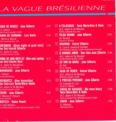 CD JOAO GILBERTO, LUIZ BONFA, STAN GET - La Vague Bresilienne Vol. 2 8396312 Verve Records 1989 France Latin Used