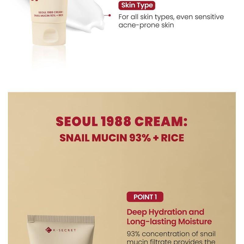KSECRET - SEOUL 1988 Cream : Snail Mucin 93% + Rice