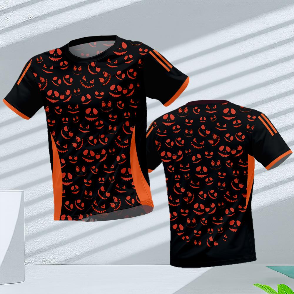 Summer Round Neck Halloween Fun Graphic 3D Printed Top Fashionable Casual Short Sleeved Children's Boy and Girl Kids Unisex T-shirts