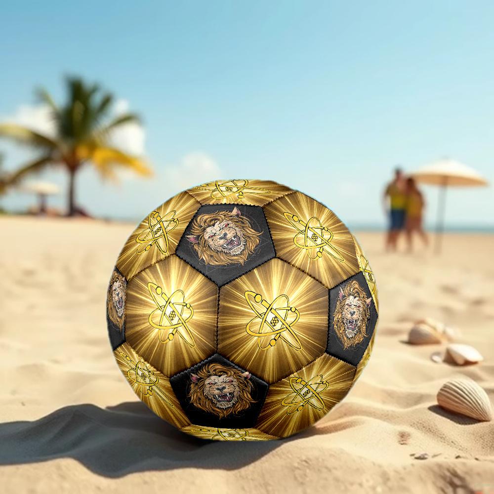 1 Stück Atomsymbol Brüllender Löwe Kraft Fußball Größe 5 Fußball Maschinengenäht Indoor/Outdoor Universeller Fußball Überraschungssammlung n93