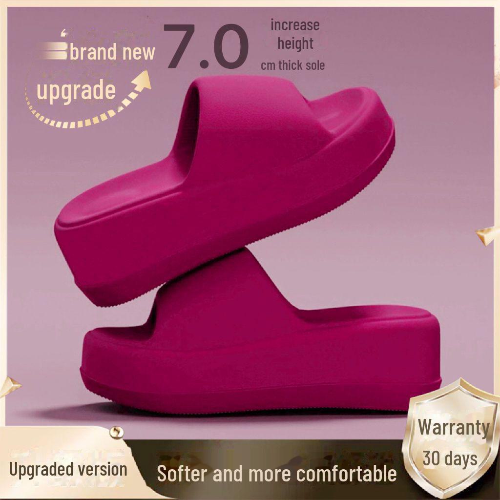 

Женские тапочки на высокой подошве в корейском стиле: Модные босоножки на платформе, универсальные, увеличивающие рост и суперпопулярные летом. 40-41 (Fits 39-40)