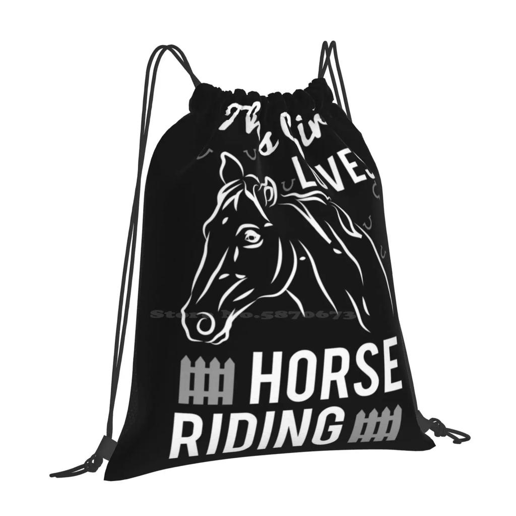 This Girl Loves Horse Riding Bag Backpack For Men Women Girls Teenage Horse Lover Horse Friends Equestrian Horse Drawing Horses