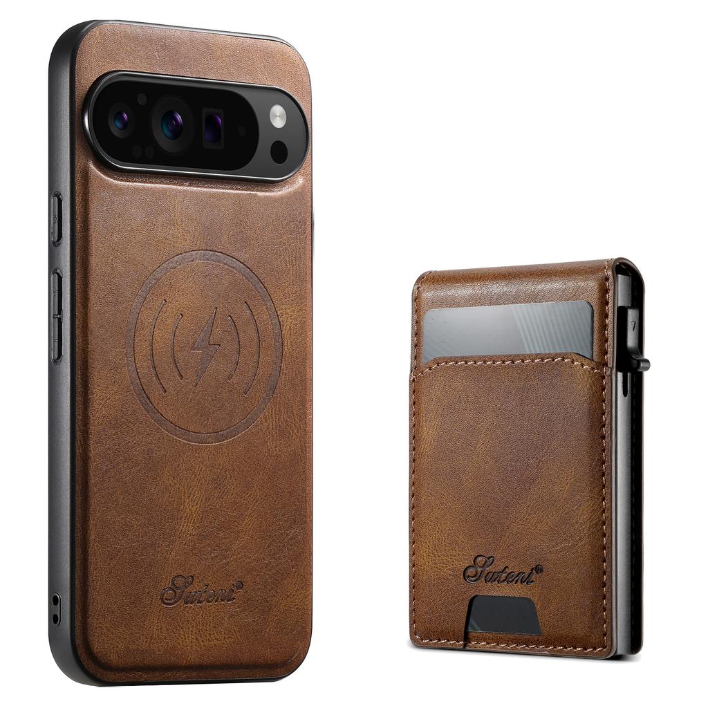 Kabelloses Lade-Lederetui für Google Pixel 11 Pro XL Pixel10 9 8 7 6 8A 7A 6A Abnehmbares Portemonnaie Kartenhalter Magnetische Abdeckung