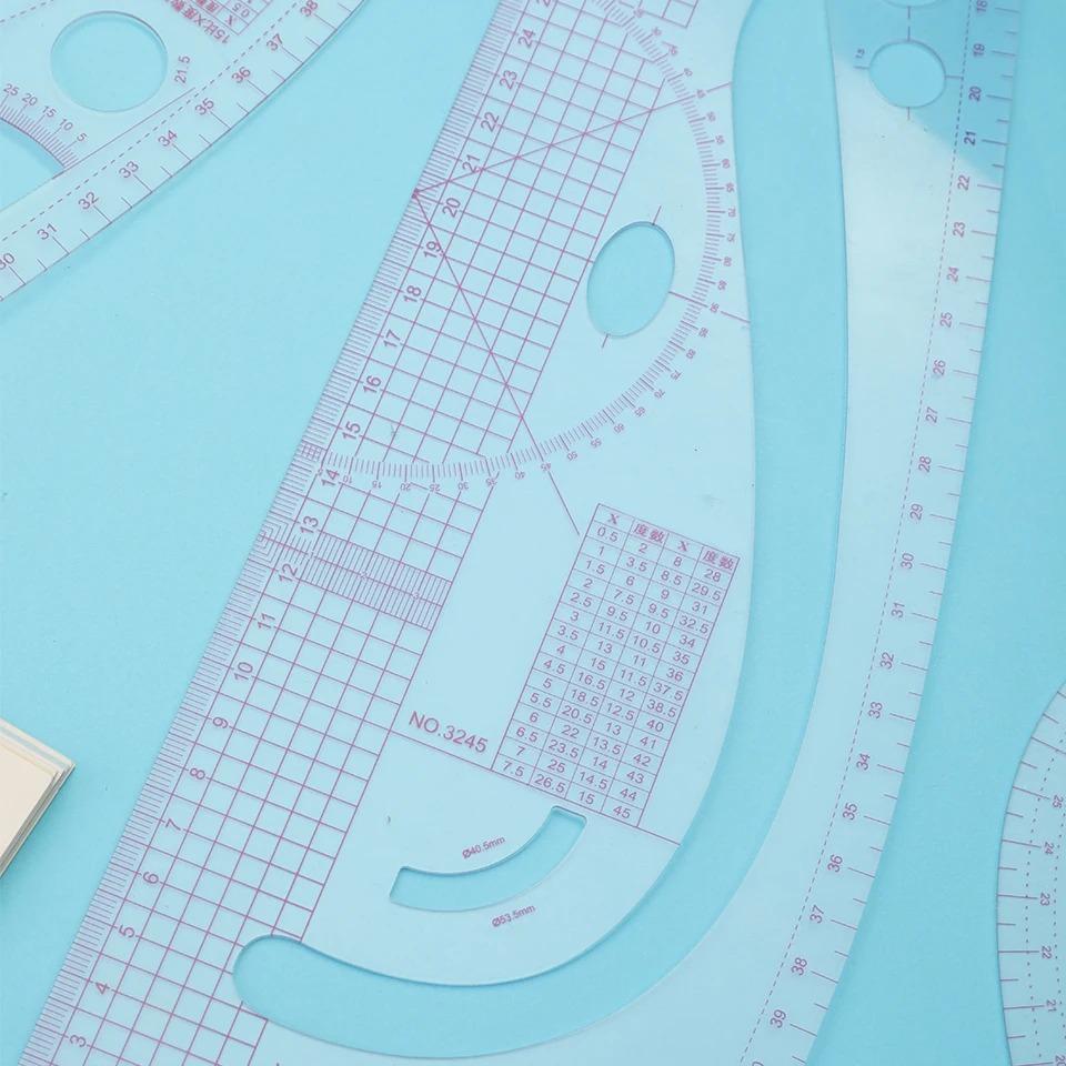 FELE Multifunctional French Curve Ruler Soft Plastic Patchwork Ruler Measure Dressmaking Drawing Template Craft Sewing Tools
