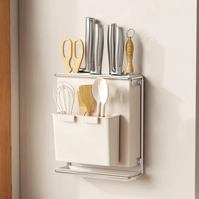 Kitchen Knife Drying Holder With Drainer Integrated Knives Chopsticks Fork Spoon Storage Rack Sink Utensils Organizer Container