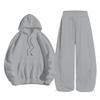 Women Casual Two Piece Set Hoodie Sweatshirt and Wide Leg Pants Drawstring Waist Relaxed Fit Lounge Outfit for Everyday Wear