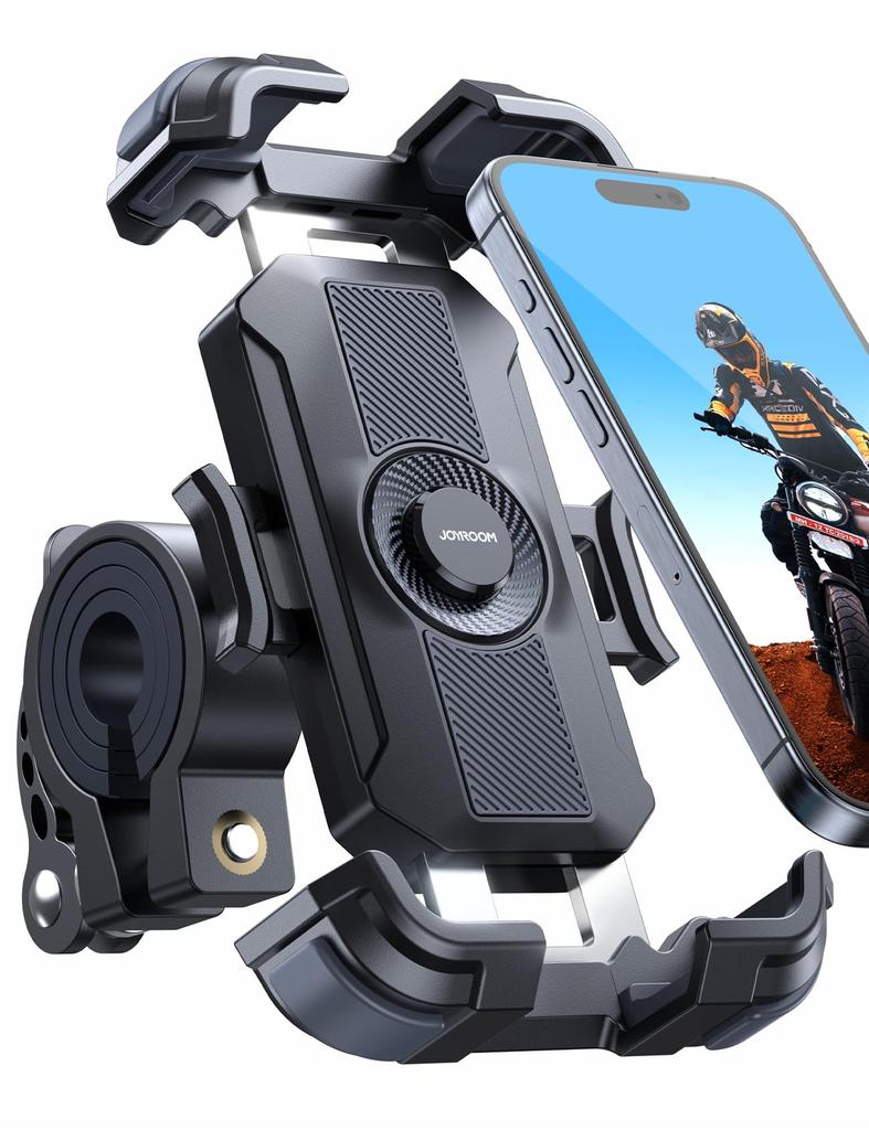 JOYROOM 2024 Motorcycle Phone Vibration Stand Mount for Bicycles and Smartphone Secures Strong Easy Compatible with iPhone Samsung Galaxy Holder,