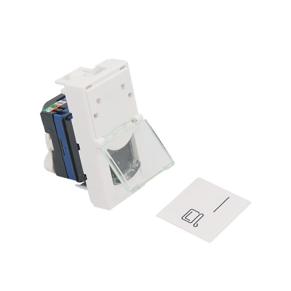 Cat 6 Network Connector Panel 45x22.5mm with Rotatable Module and Dust Cover for For server Room Applications 5 Pack