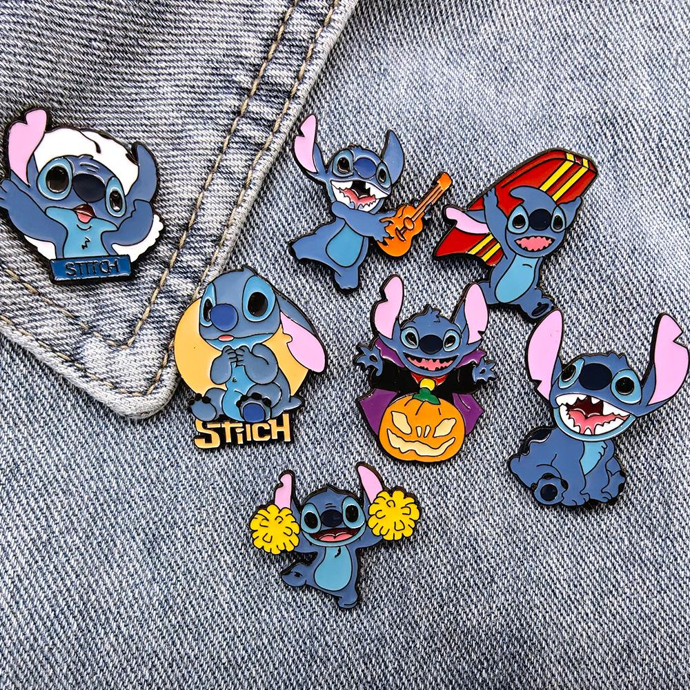 Stitch Cartoon Brooch - Lilo & Stitch Metal Badge Accessories for Clothes and Bags