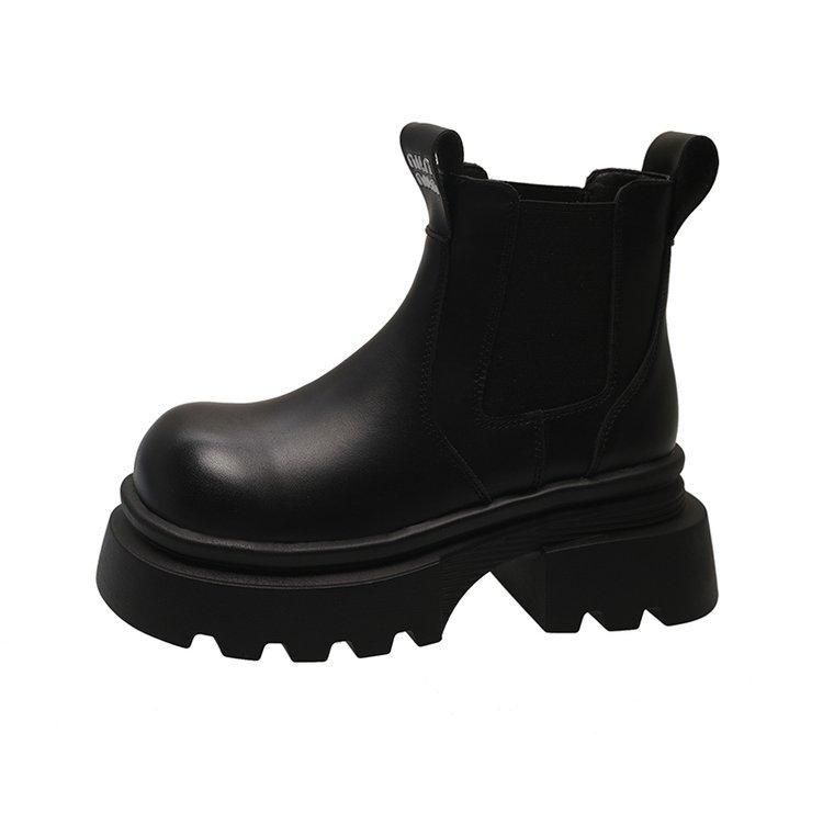 

[youshilai] Женские ботинки мартин на толстом каблуке, короткие ботинки в британском стиле, новинка 2025 года, ботинки-сигареты на толстой подошве, одинарные женские ботинки 35