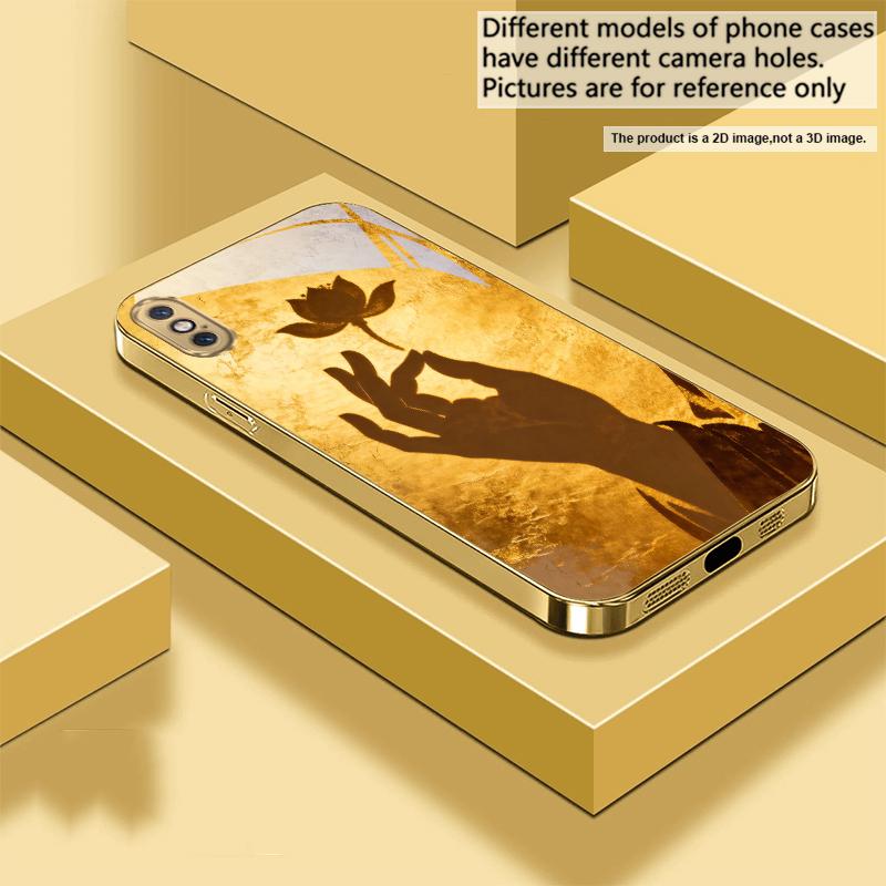 

Golden Picking Fingers For IPhone 17Pro Max 16 17 Pro oMax 15 Pro 14 13 Plus 12Mini 11ProMax XR 16E Air Golden glass phone case iPhone Air
