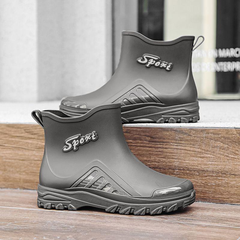 

Waterproof German rain shoes men s fashion non-slip mid-tube rain boots new takeaway rider outdoor construction site water shoes 44