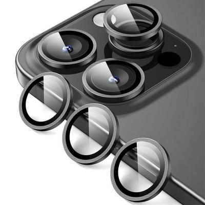 Camera Protection - for iPhone - 15 Pro/Pro Max - Tempered Glass - Anti-Scratch - Black Outline