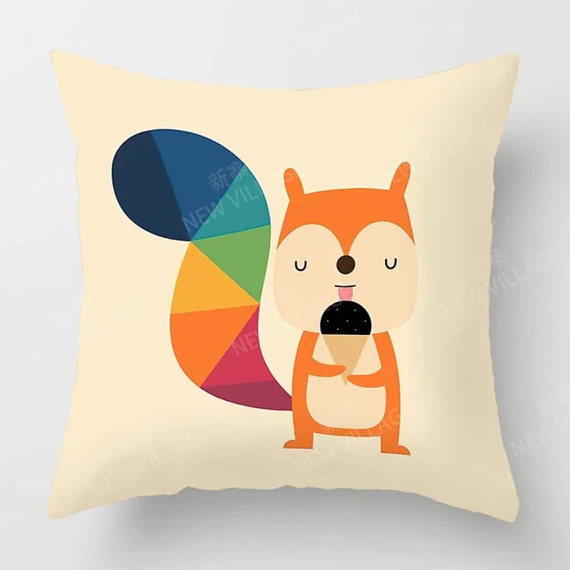 Nordic Home Decor Throw Pillowcase Sofa Cushion Cover Modern Living Room Child Kawaii Cartoon