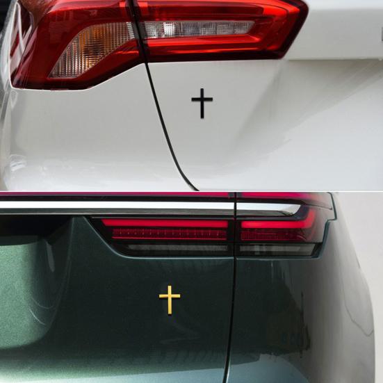 Yousheng 2Pcs Christian Sticker Car Exterior 3D Emblem Badge Decals Self-Adhesive Zinc Alloy Jesus Christ Stickers for Cars Trucks SUVs