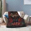 Super Soft Warriored Cats Throw Blanket Premium Fleece Flannel Lightweight Bed Blanket Cozy Fluffy Blankets All Season Use