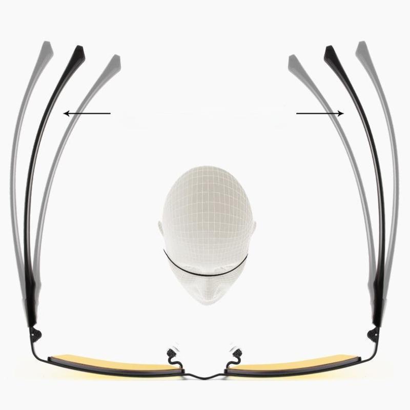 Men Half Frame Night Vision Photochromic Myopia Glasses Day and Night Anti-blue Light Eyewear Business Yellow Lenses Glasses