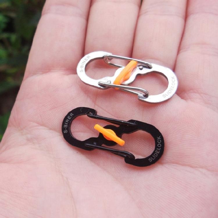 Small Stainless Steel 8 Shape Safety Clip Weatherproofed Carabiner Hook for Hiking Climbing and Daily Carry